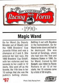 1993 Horse Star Daily Racing Form 100th Anniversary #97 Go for Wand Back